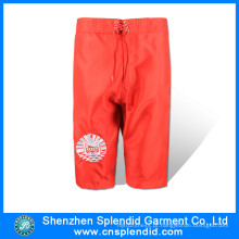 Guangdong moda sportswear algodão lona vermelho mens boxer shorts